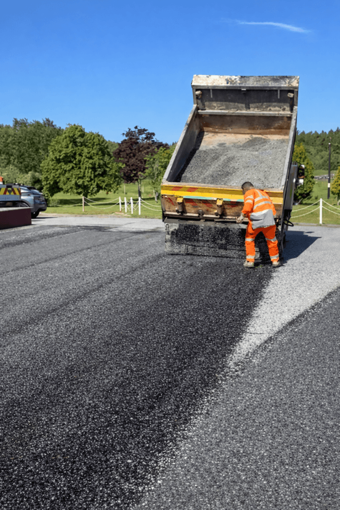 Dumper and stone laying